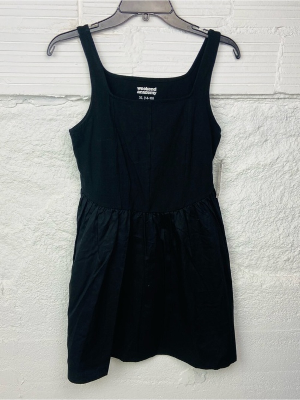 NWT Weekend Academy Black Square-Neck Mini Dress size XL 14/16